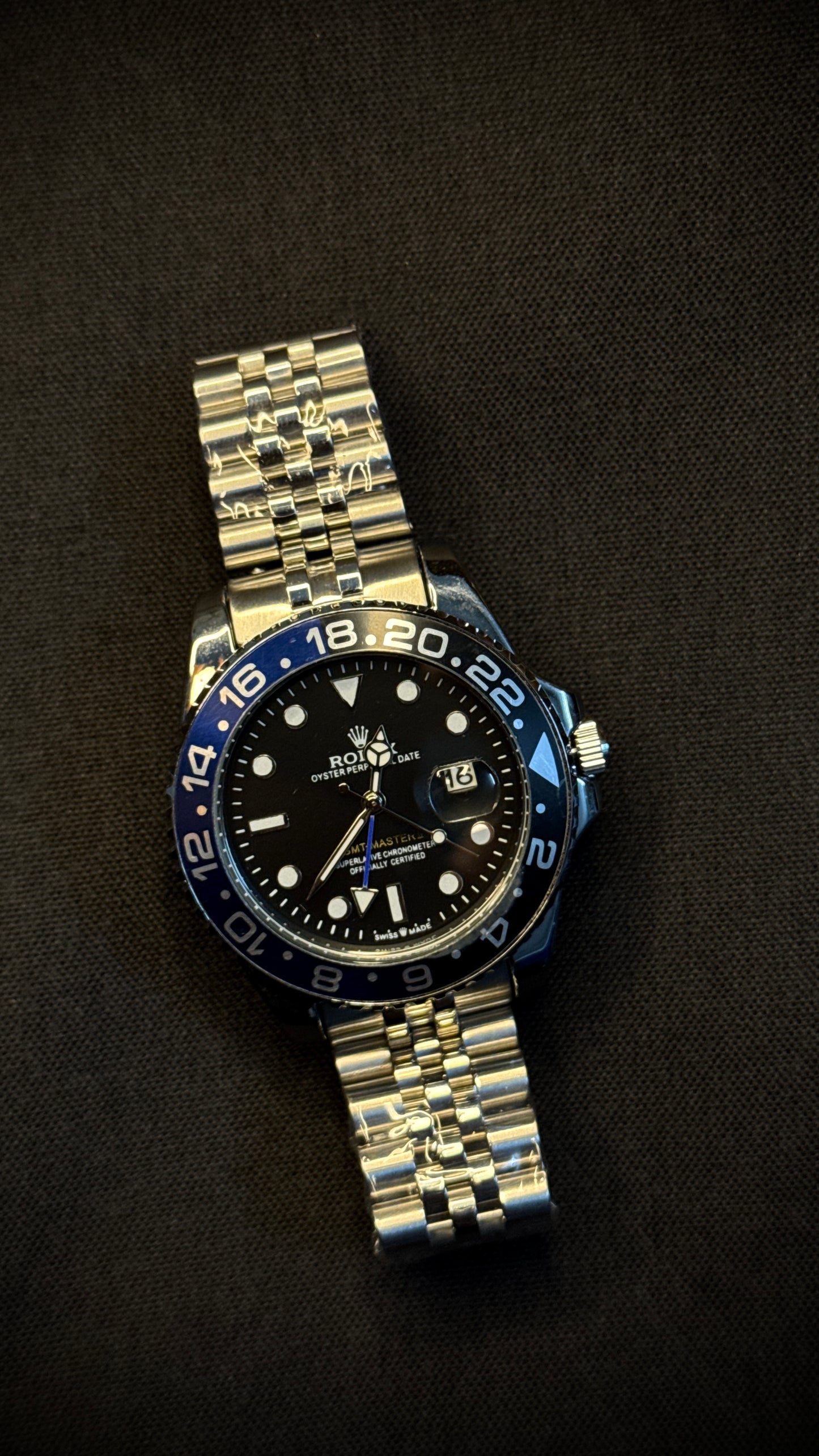 Rolex GMT Master II Vintage Premium Copy(Blue & Black Bezel)