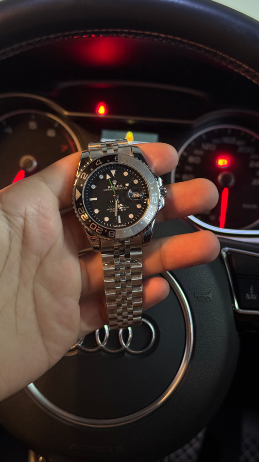 GMT Master II Vintage Premium Copy(Black & Grey)